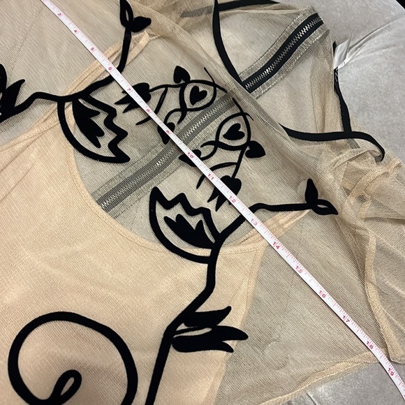 Venus long sleeve, sheer dress with camisole under layer and black detailing - Picture 7 of 11